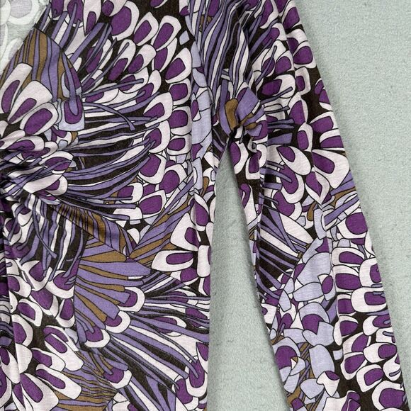 Vivian Shyu Floral Dress Women’s Small Purple Long Sleeve V Neck Midi - Picture 2 of 16
